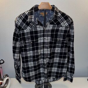 JACHS Girlfriend Black and white flannel Shirt